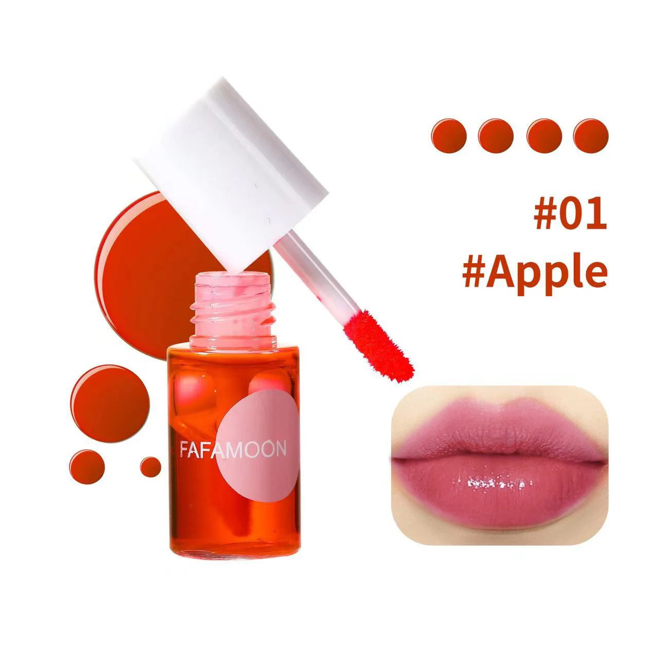 4 color Fruity Lip Tint Water Gloss Tint,Moisturizing Waterproof Liquid Lipstick ,Long-Lasting Colors