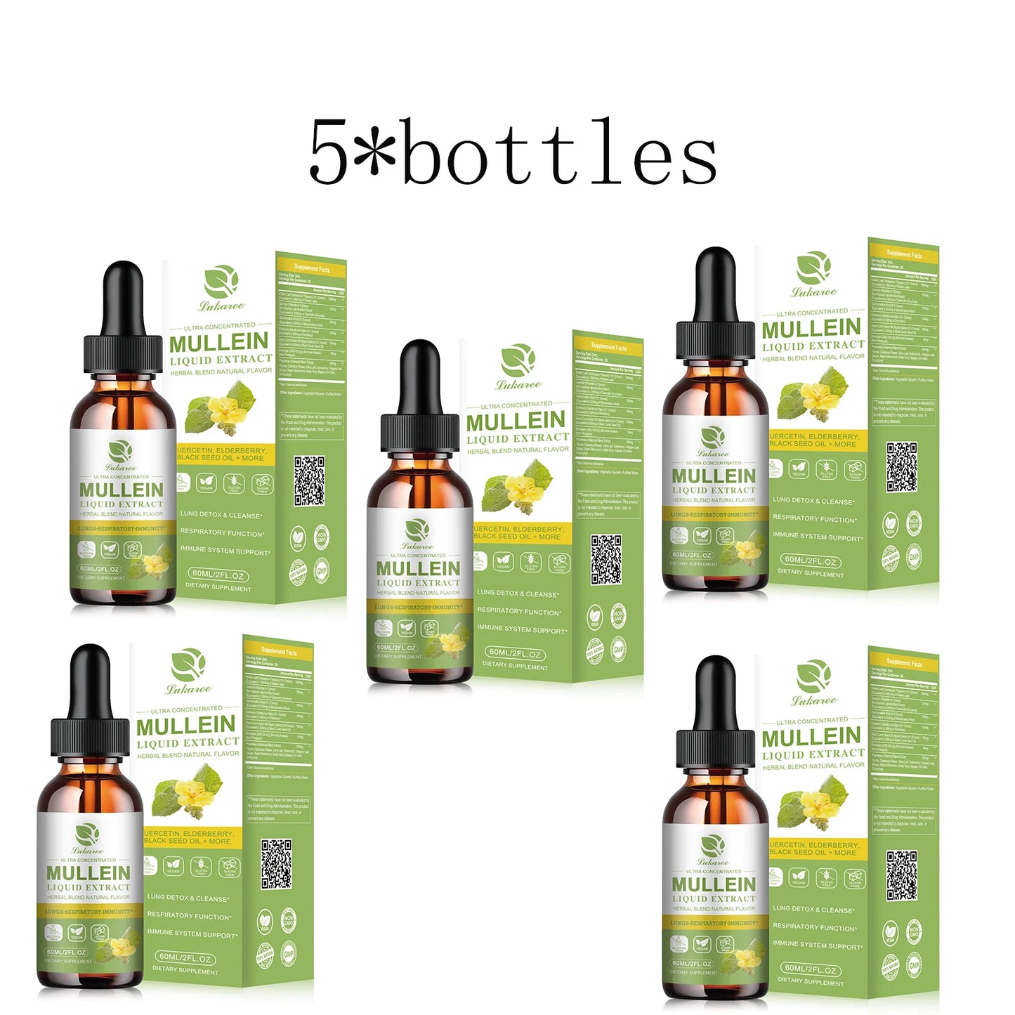 Mullein Drops for Lungs -
Mullein Leaf Extract Supplement -
Lung & Bronchial Cleanse - Respiratory Health Support