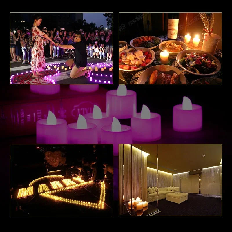 12/24/48Pcs Flameless LED Candles Lights Battery Powered