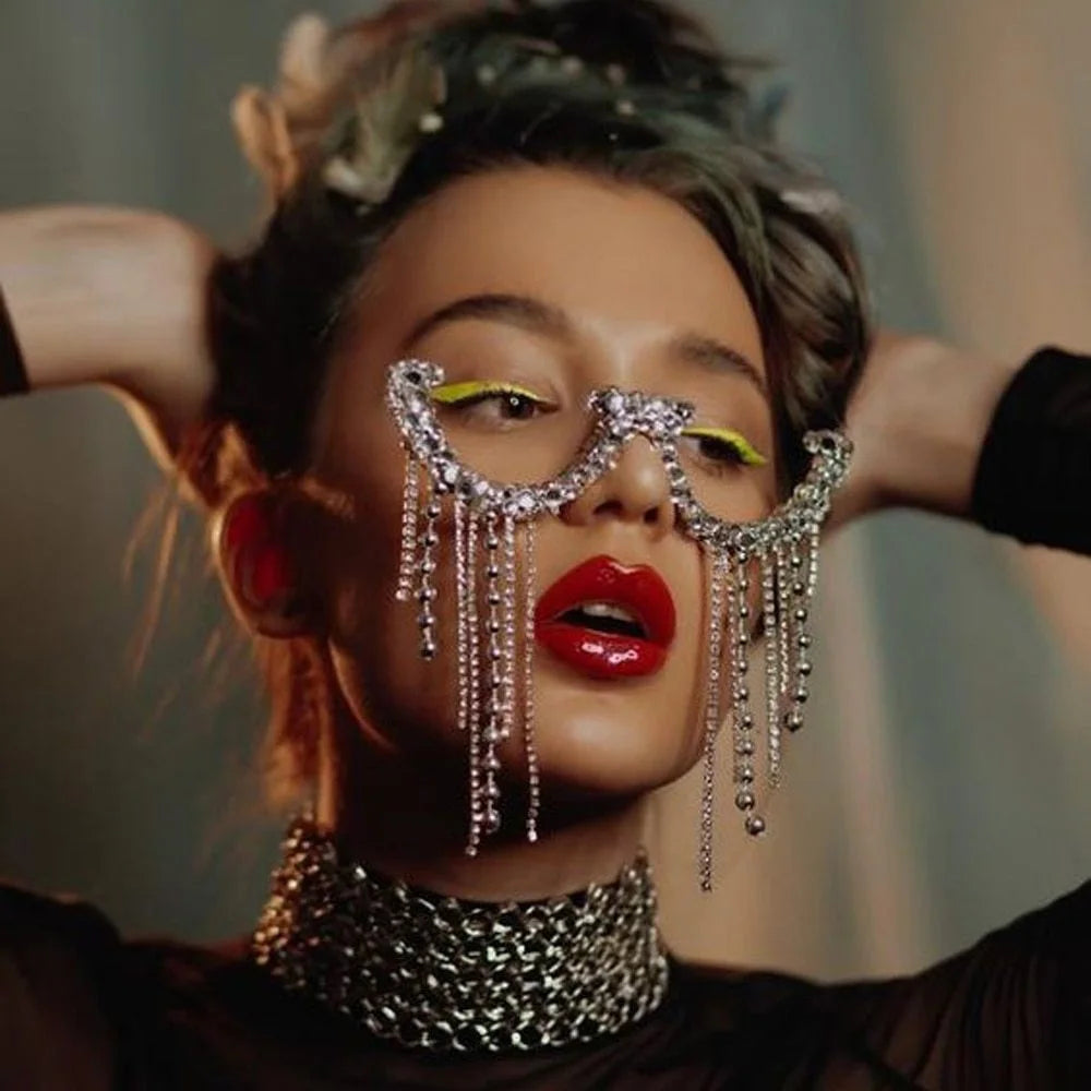Mesh Sunglasses Frames Face Jewelry