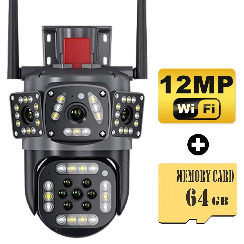 WiFi IP Camera Outdoor 3 Screen View PTZ Surveillance Cam
Auto Tracking CCTV Surveillance Security Cam P2P Street Camera