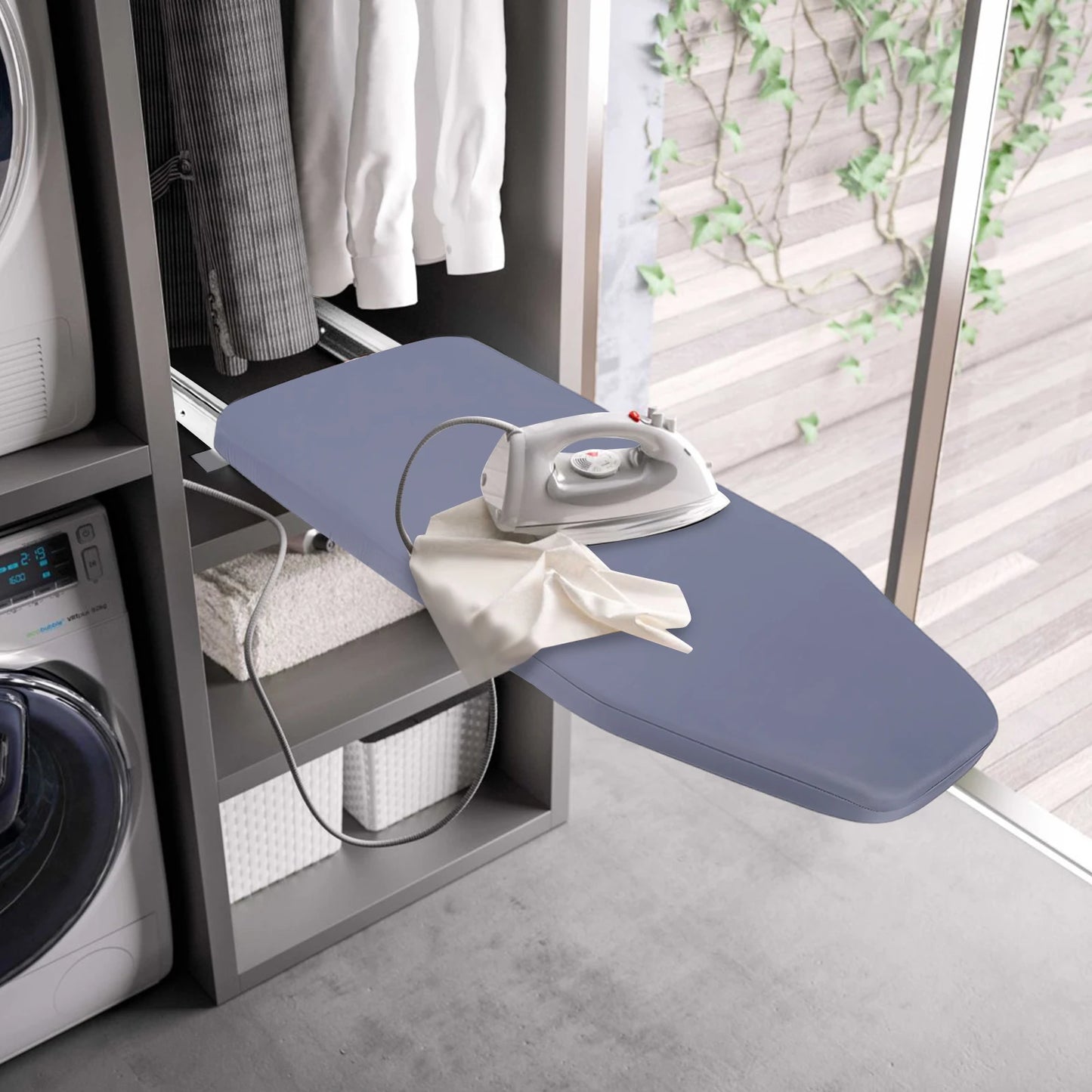 Foldable Ironing Board, Cabinet Mount,
Push-Pull Sturdy Metal Frame 80x29.5cm / 31.5x11.6in (Gray)