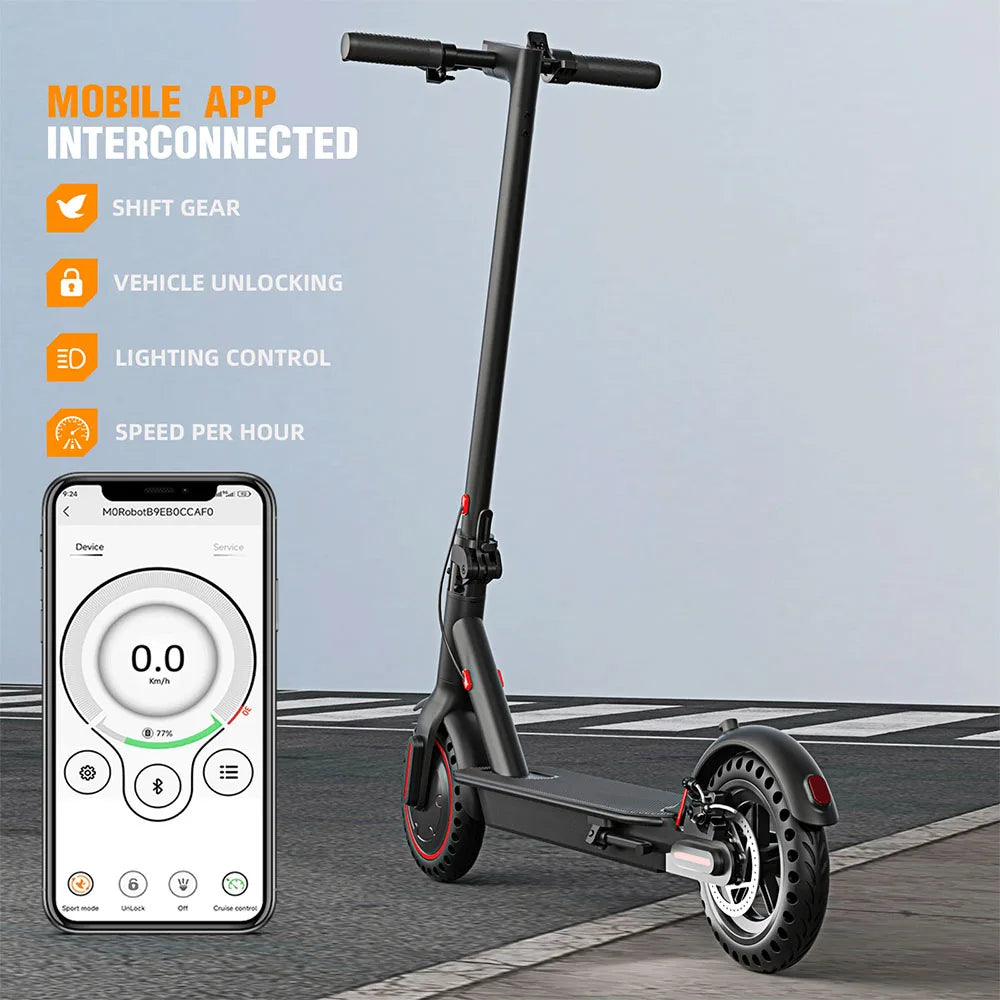 350W Foldable Electric Scooter for Adults Teens,Explosion-proof Tires,Dual Brake System
,Lightweight APP Support E-scooter