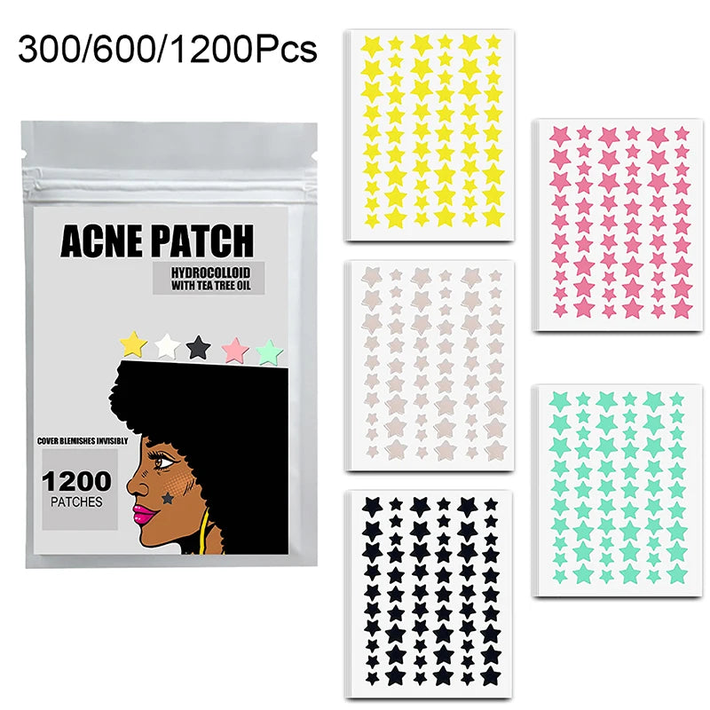 300/600/1200 PCS/SET Star Pimple Patch Acne Colorful
Invisible Acne Removal Skin Care Stickers Concealer Face Spot Beauty