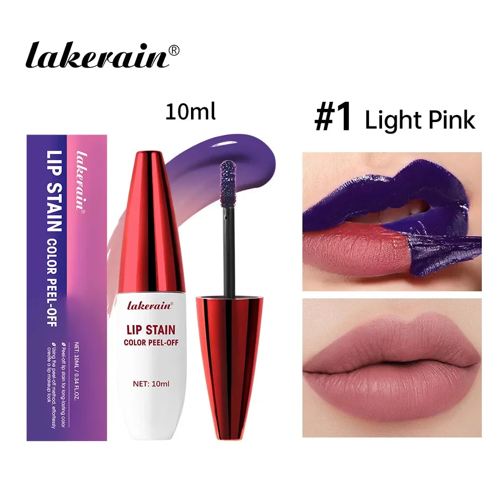Peel Off Rose Pink Lip Gloss Matte Outline Contour Tattoo Lip Stain Waterproof Waterproof