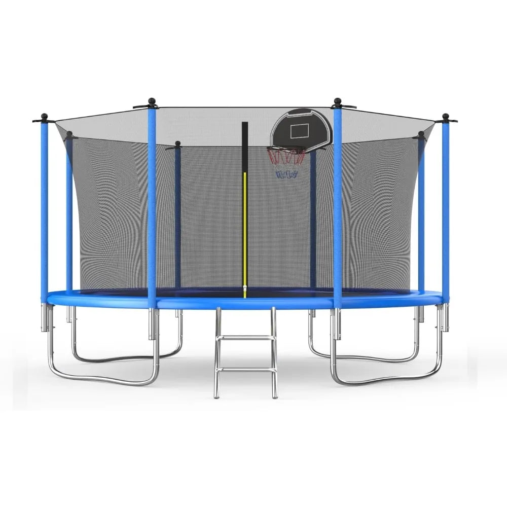 Trampoline with Basketball Hoop ,with Slide