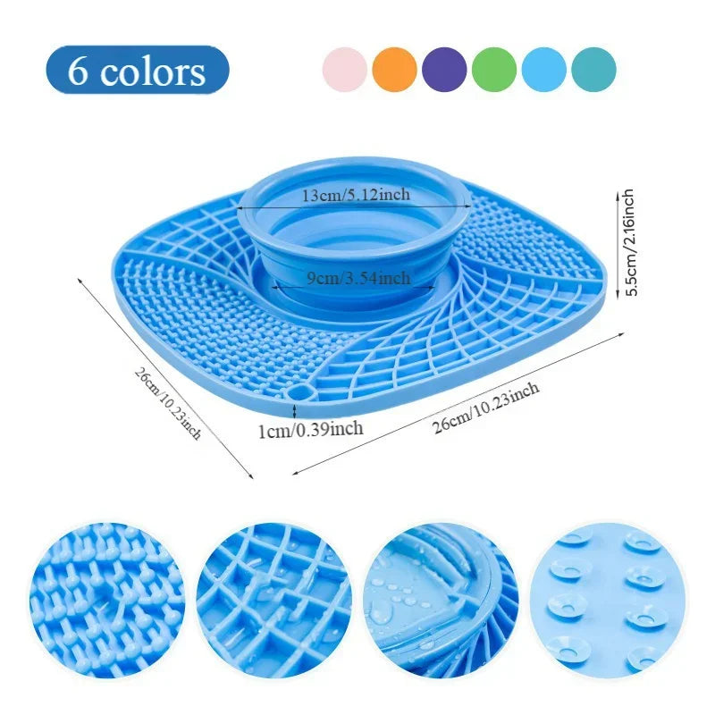 Dog Bowls Folding Pet Bowl Slow Food Bowl Silicone Dog Stuff
Dog Licking Mat Bowl Anti Gluten Feeding and Water Dog Accessories