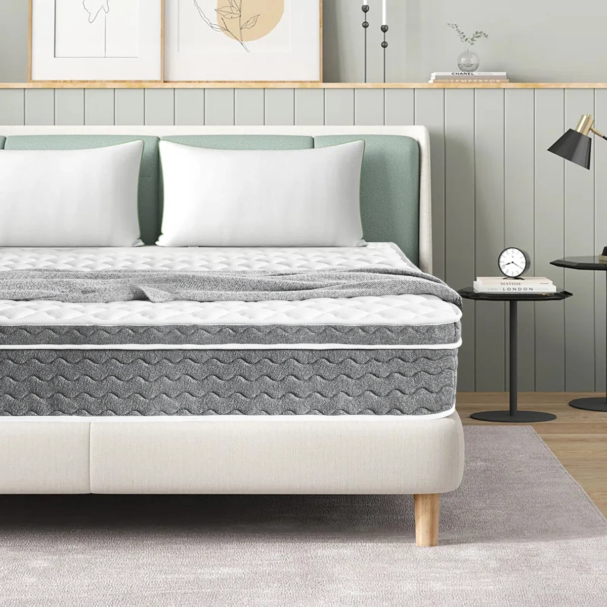 10/12/14 Inch Queen Size Mattress Hybrid Mattress,Fiberglass Free,
Medium Feel,Motion Isolation,Certified Safe,Mattress in A Box