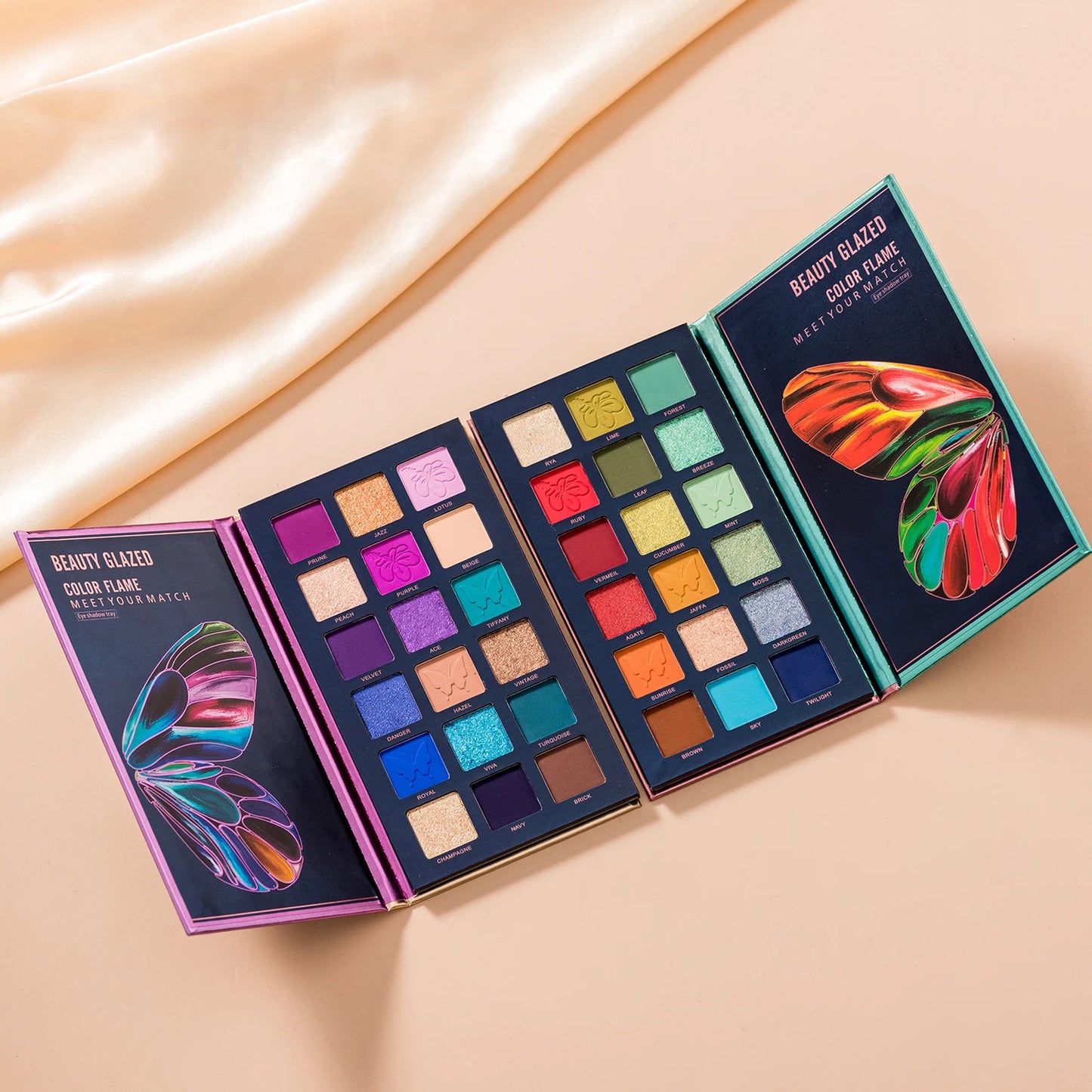 18 Color Eyeshadow Palette, Natural Matte Shimmer Metallic Satin Finish Eyeshadow