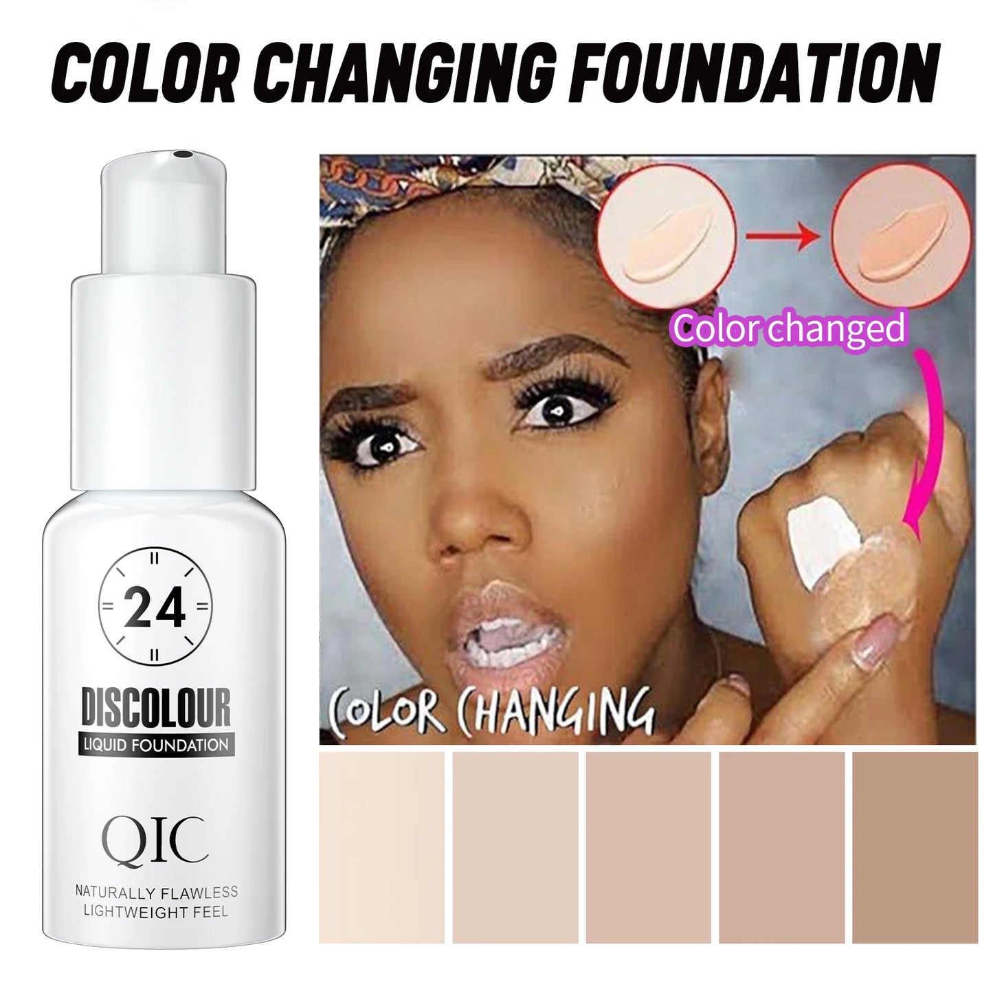 Magic Color Changing Foundation Liquid Soft Matte Long Lasting Hydrating Makeup Base
