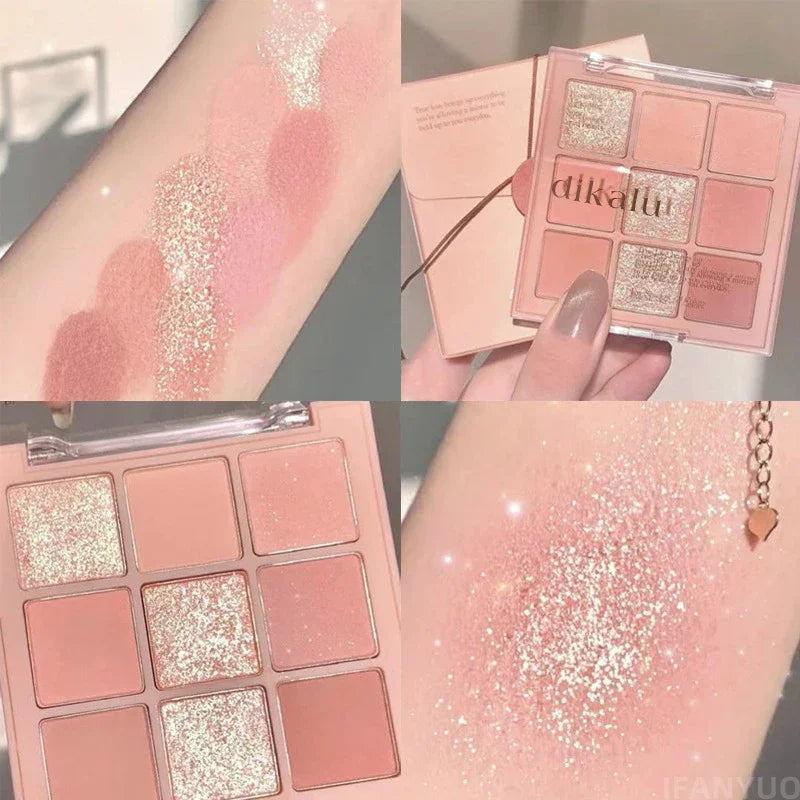 9-Color Eye Shadow Palette Glitter Pearly Eyeshadow Palette Nude