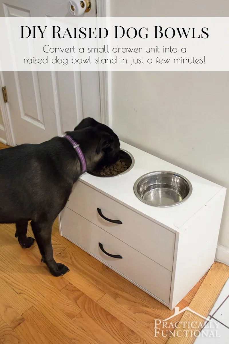 2 Bowl Dog Feeding Station With Drawer -
Raised Dog Bowl Pet Bowls & Feeders Automatic Feeders