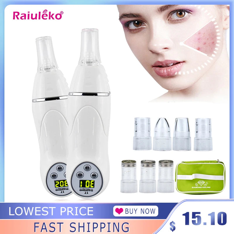 Microdermabrasion Machine Vacuum Blackhead Acne Remove Face Cleaning Skin Peel
Diamond Dermabrasion Facial Pore Cleaner Equipment
