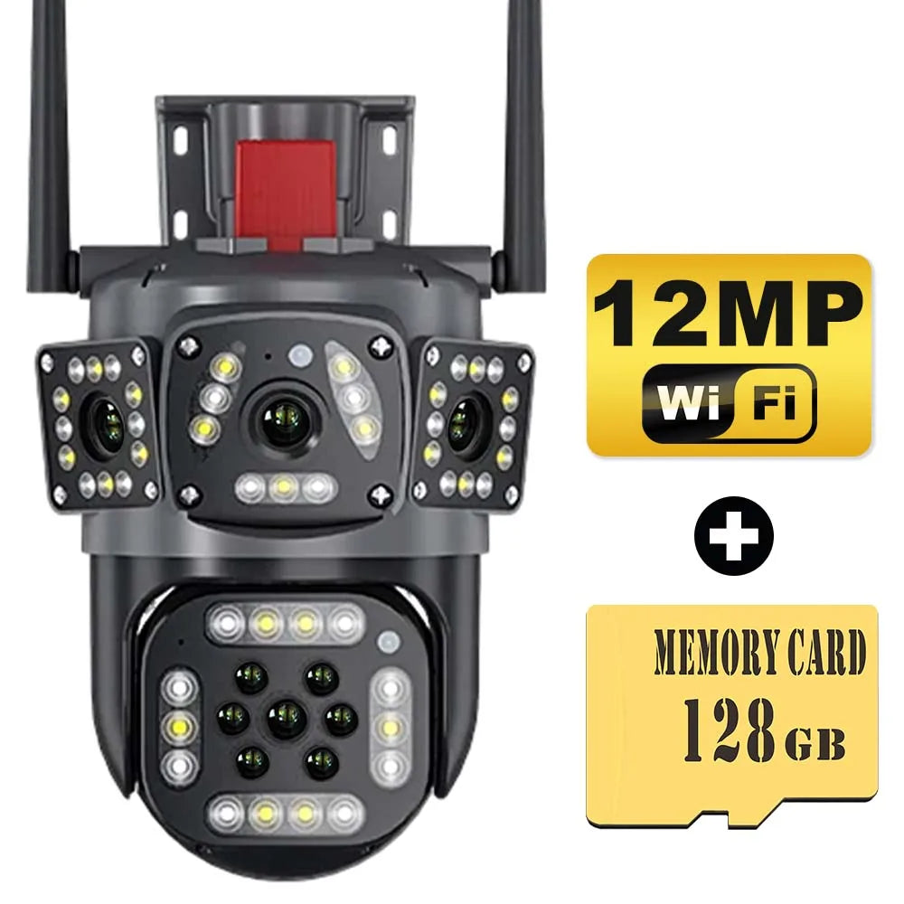 WiFi IP Camera Outdoor 3 Screen View PTZ Surveillance Cam
Auto Tracking CCTV Surveillance Security Cam P2P Street Camera