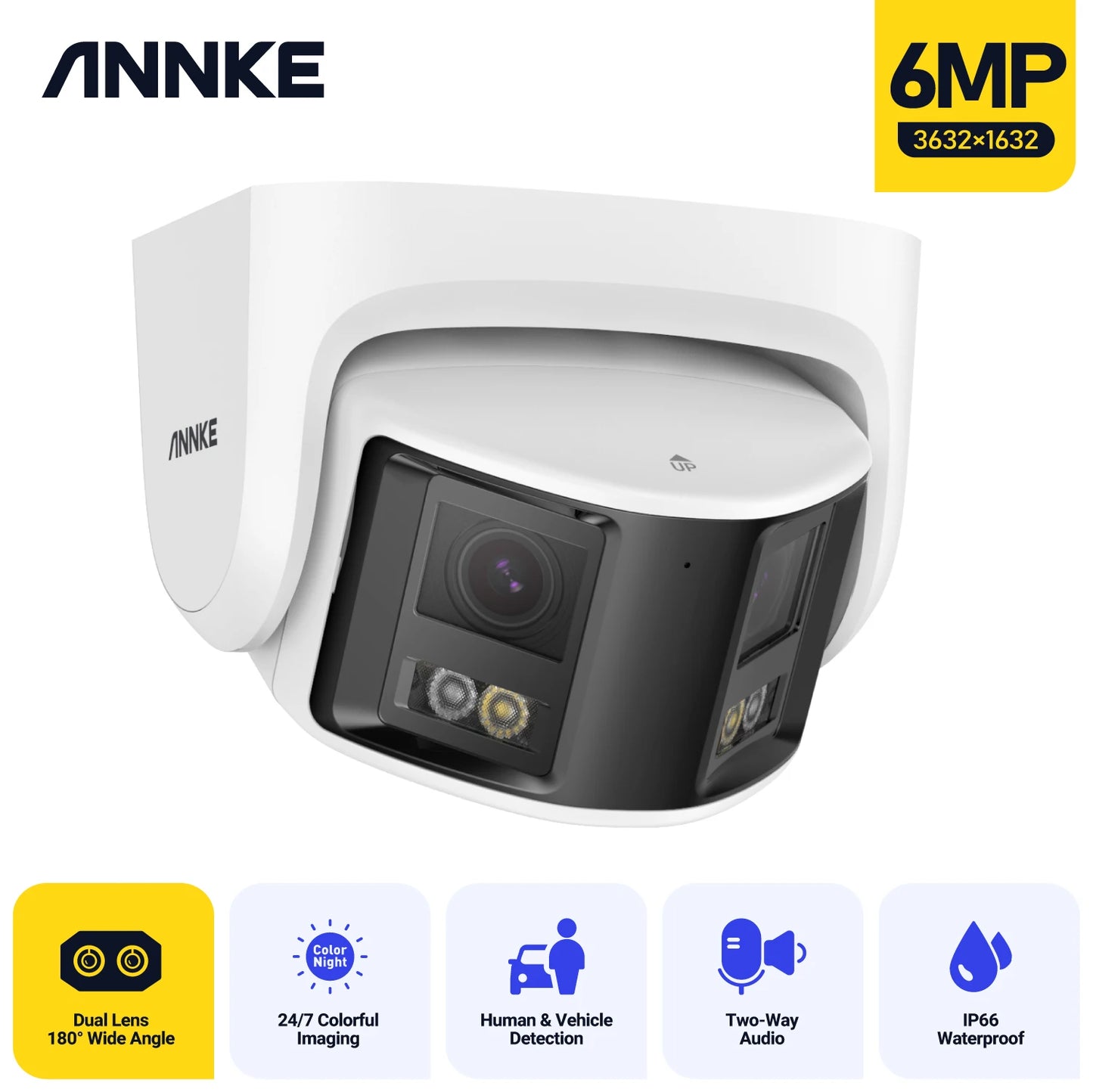 4K 180° Panoramic Protection Camera Dual Lens