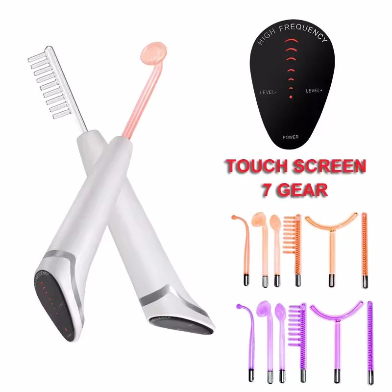 6 IN 1 High Frequency Electrode Wand w/Neon Electrotherapy
Glass Tube Spot Acne Remover Skin Care Face Hair Salon Beauty Device