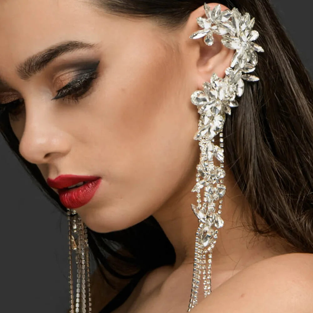 Tassel Geometric Ear Clip Earrings Ear Cuff