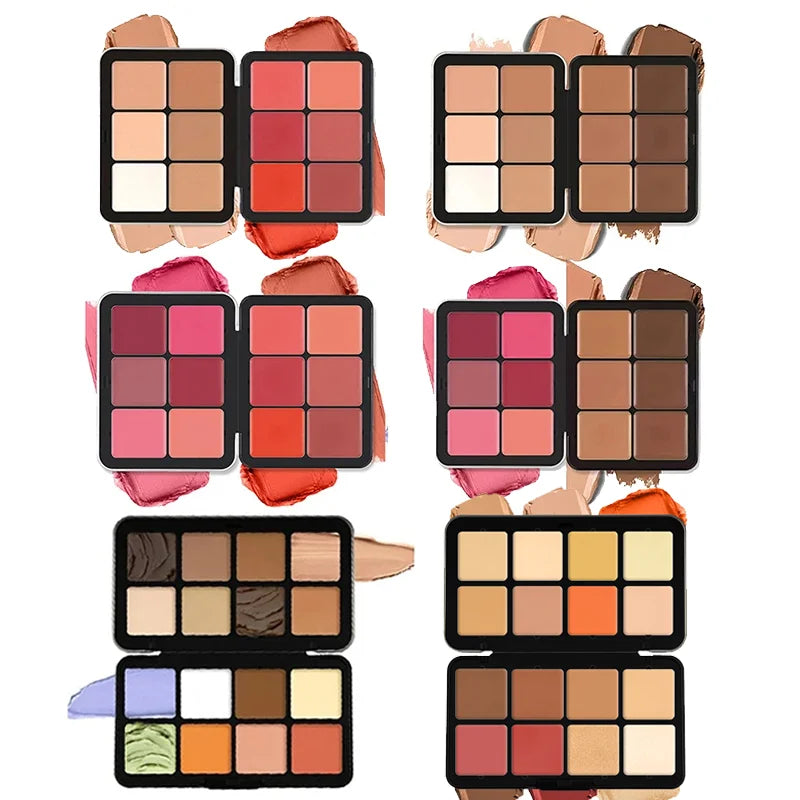 12-Color Iron Box Blusher Pallet Multi-Color Cream Blush Pallet Concealer
Contour and Highlighter Palette Makeup Blush Face