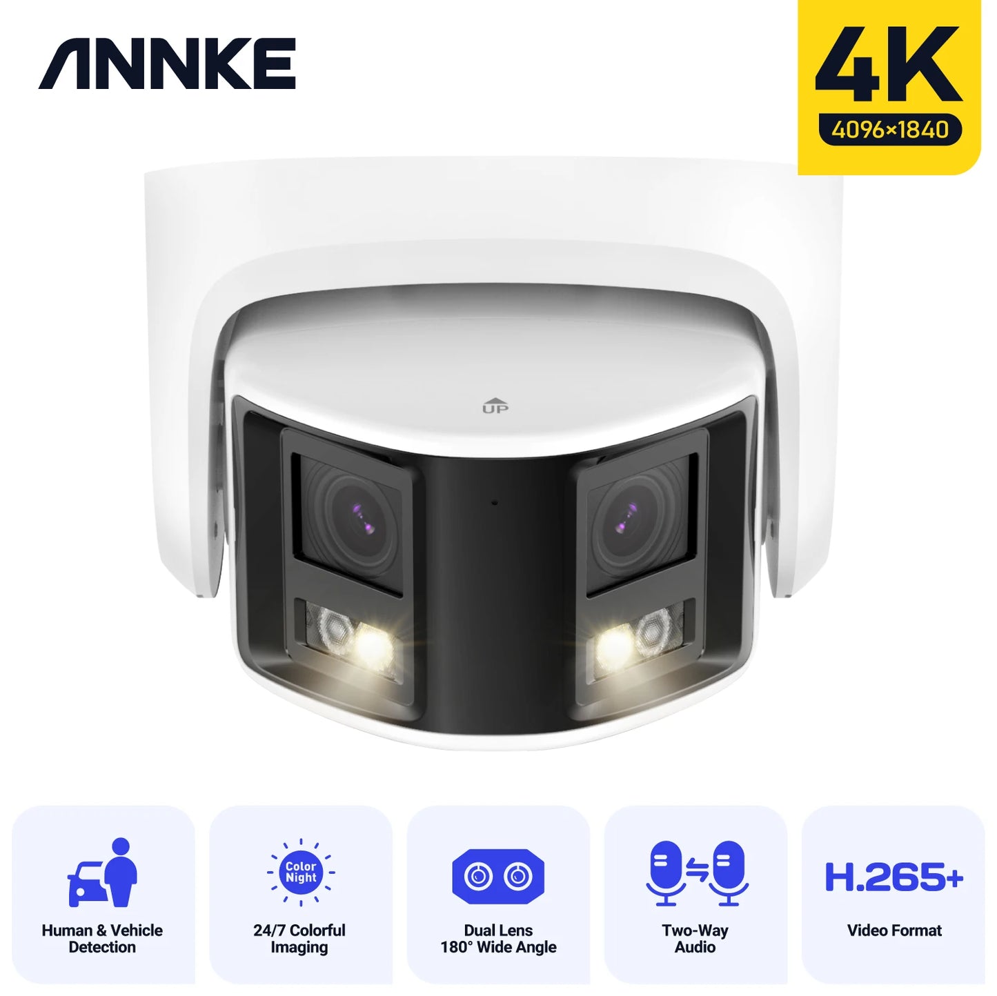 4K 180° Panoramic Protection Camera Dual Lens