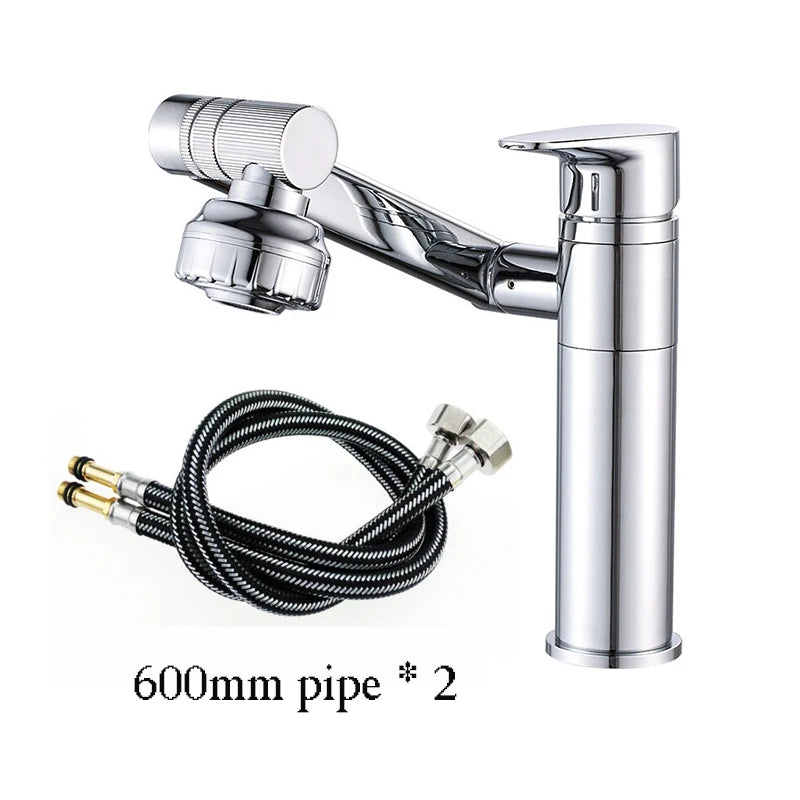 1080° Swivel Bathroom Sink Faucet Basin Faucet Mixer Deck
Mounted Splash Proof Water Tap Shower Head Aerators Tapware PIPE x 2