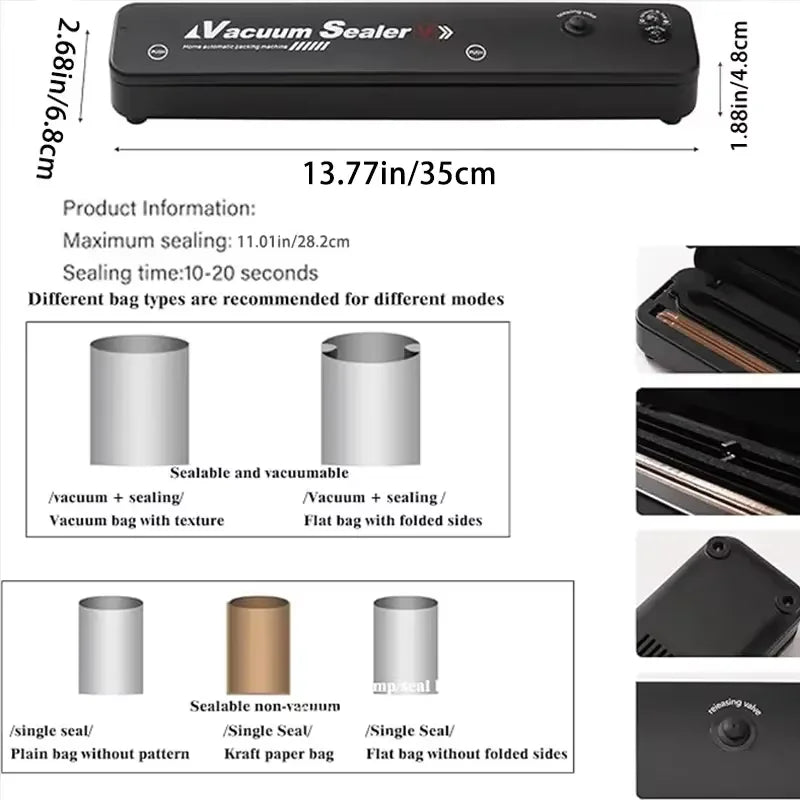 Food Sealing Portable Home Vacuum Kitchen Helper 220V
Automatic Packaging Machine Food Vacuum Sealing Machine