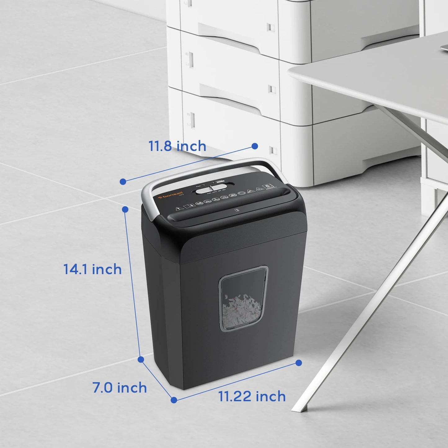 Cross Cut Paper Shredder Home Office Use
Handle for Document,Mail,Staple,Clip-3.4 Gal Wastebasket