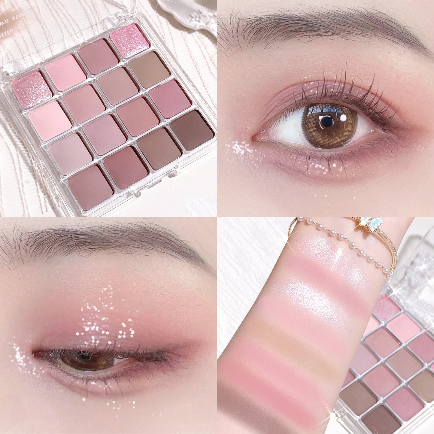 Eyeshadow tray 2-in-1 Nude Earth Pink matte pearl