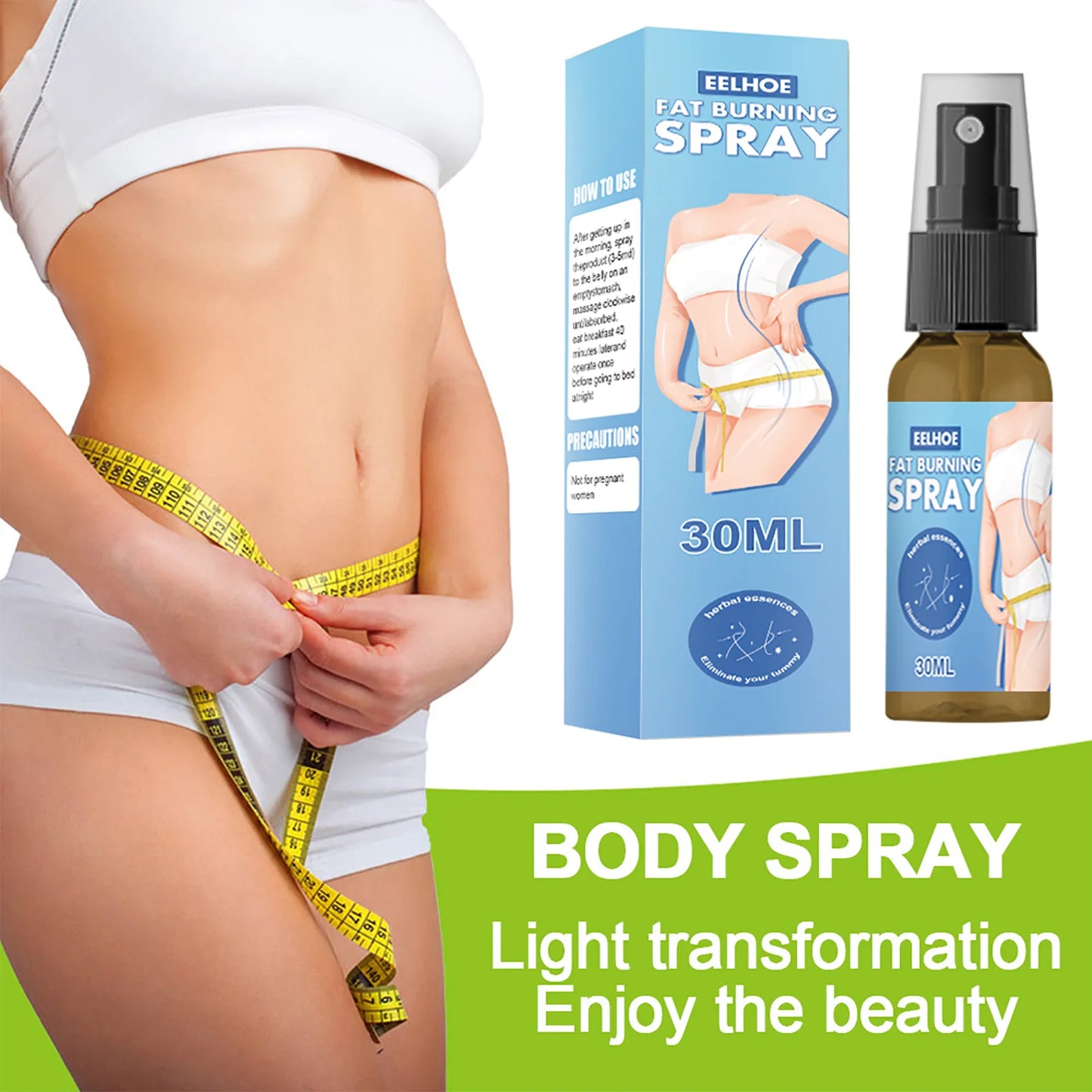 Fat Burning Waist Slimming Shaping Spray Big Belly Fat Burning Spray Eliminate 30ml