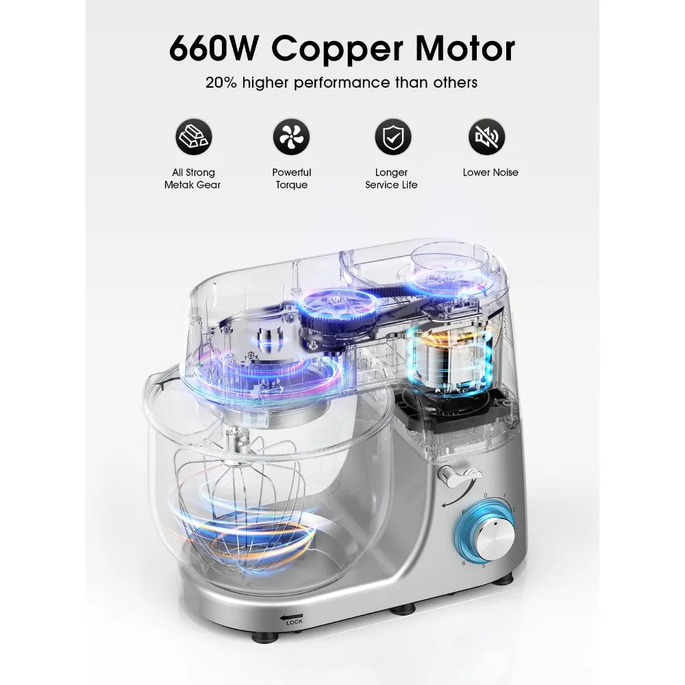 9.5 QT 6 Speed Double Handle Stand Mixer
Pulse Electric Kitchen Mixer
660W Tilt-Head Food Mixer for home baking