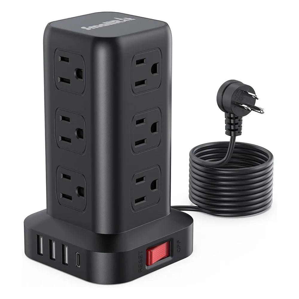 Surge Protector Power Strip Tower 10FT Extension Cord with Multiple Outlets
12 AC 4 USB (1 USB C)Mini Power Strip with USB Port