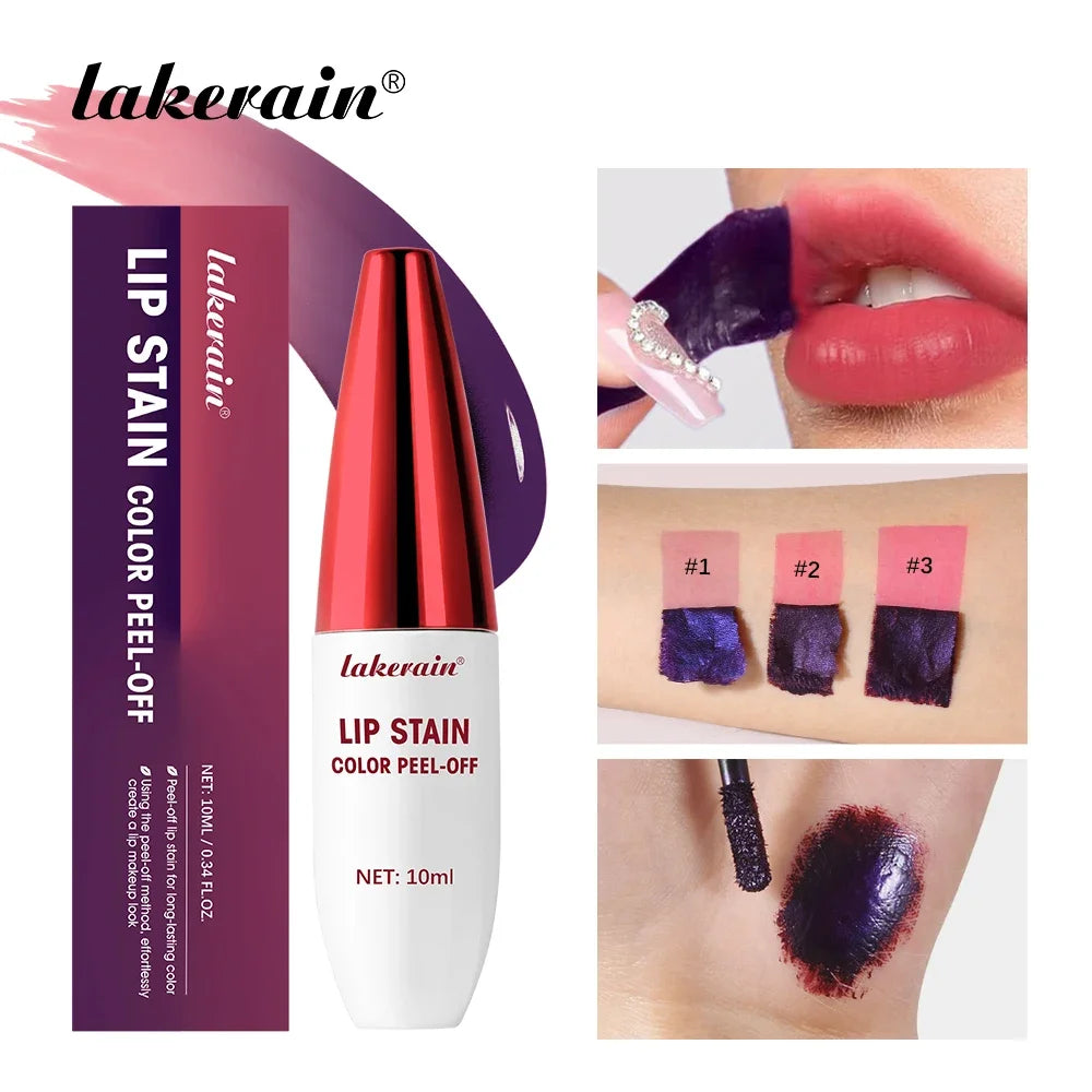 Peel Off Rose Pink Lip Gloss Matte Outline Contour Tattoo Lip Stain Waterproof Waterproof
