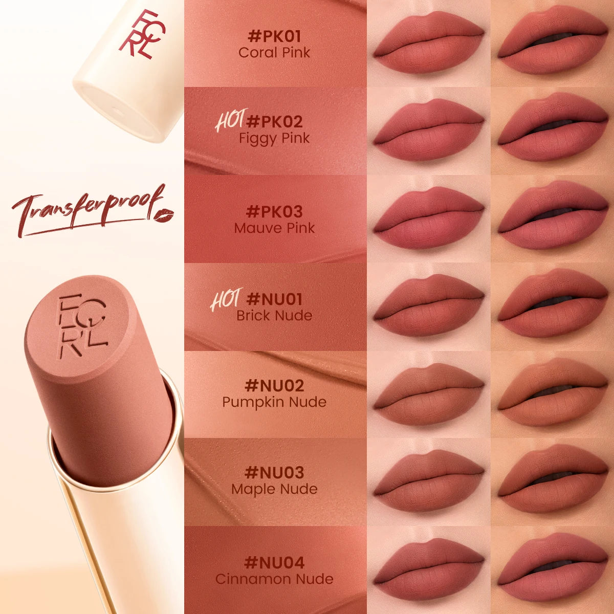 Lightweight Matte Lipstick Waterproof Transfer proof
Lip Balm High Pigmented Moisturizing Lip Tints Makeup Cosmetics