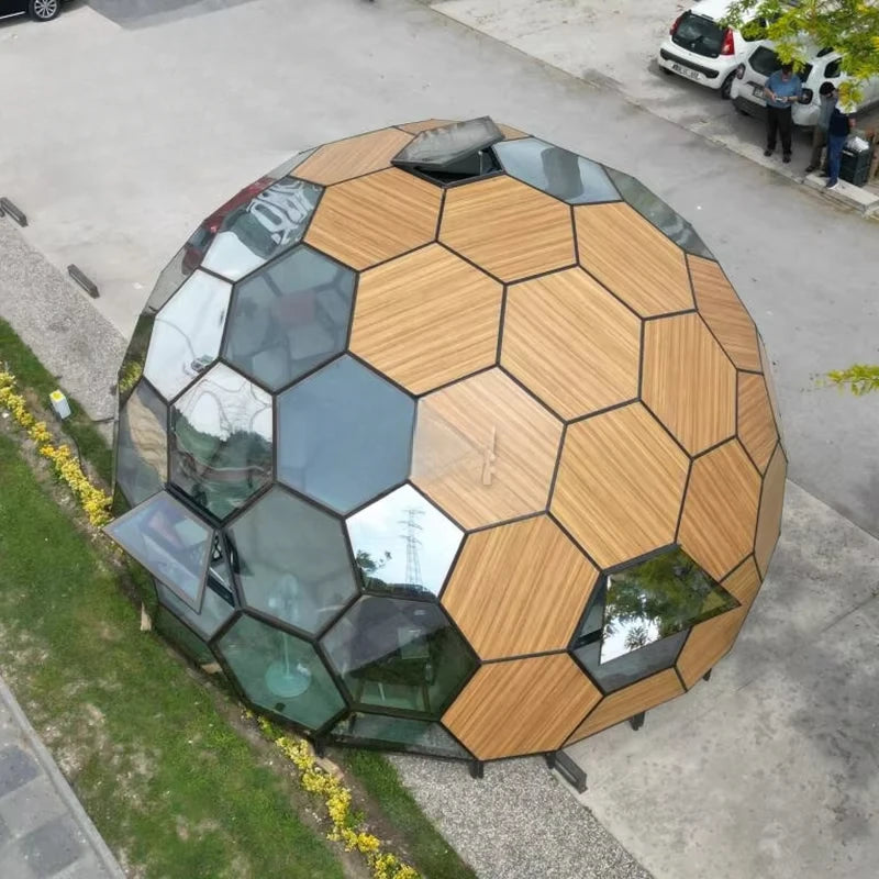 wooden honeycomb glass dome house for luxury hotel tents