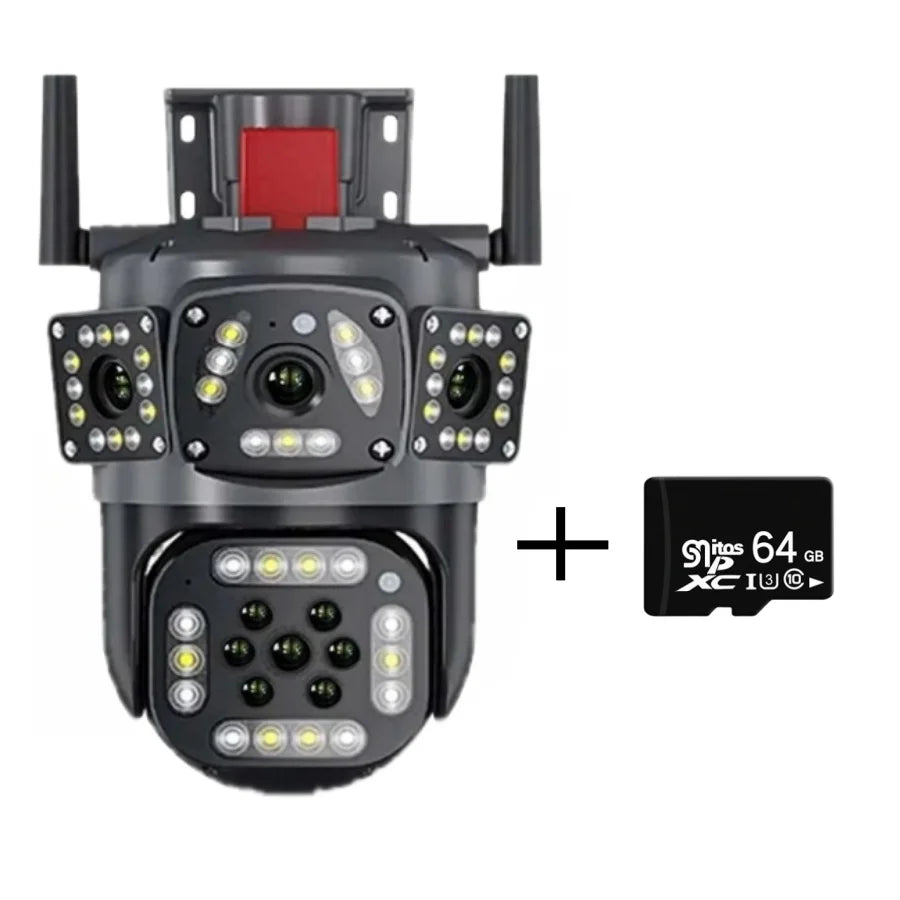 4K Dual Lens Screen Camera Outdoor Three Screens
Protection Motion Detection Outdoor IP CCTV Surveillance Cameras