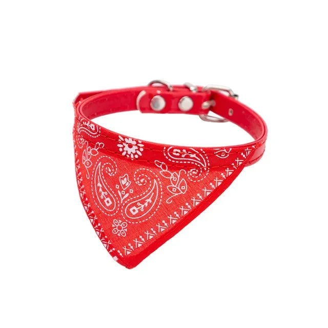 Pet Dog Neck Scarf Puppy Cat Dog Collar Bandana Collar
Scarf with Leather Collar Accessories Adjustable
