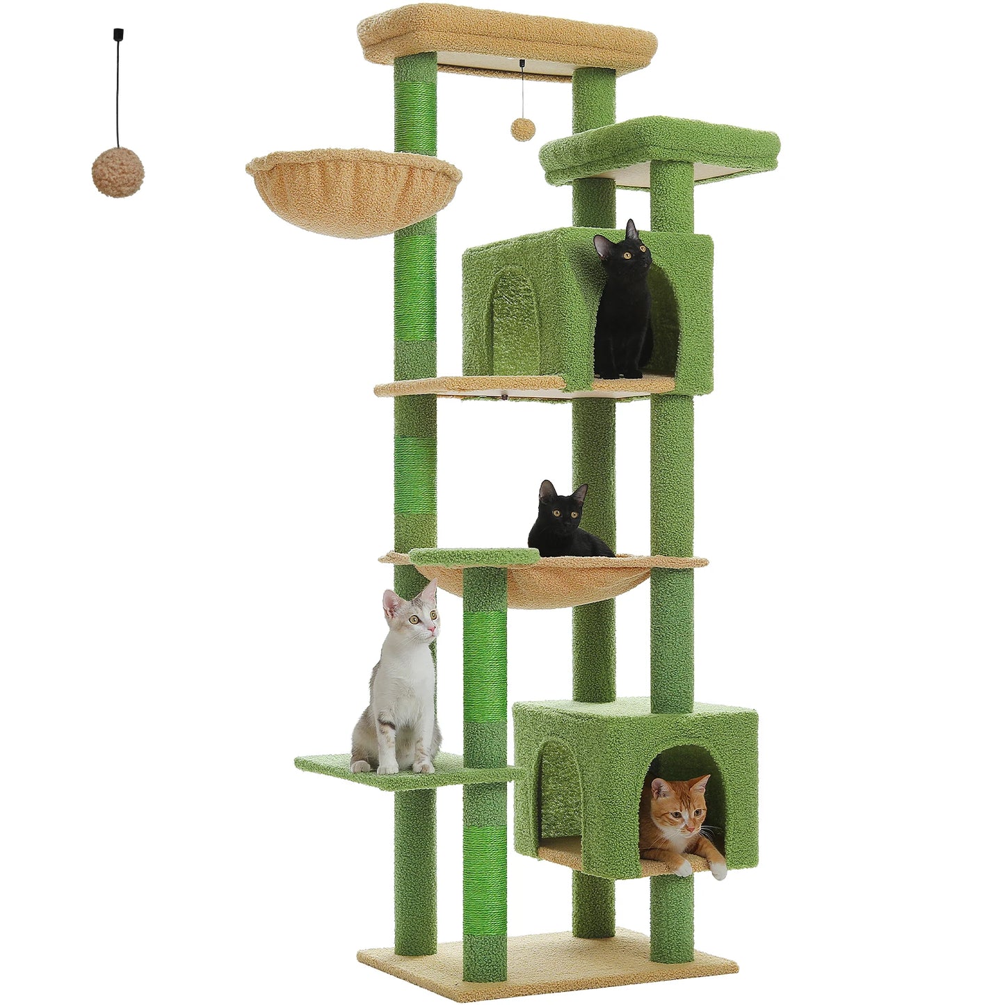 Large Cat Tree Tall Cat Tower for Indoor Cats
Multi-Level Plush Cat Condo with Scratching Posts Scratching Boards Perches Caves