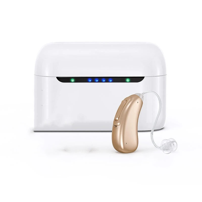 Bluetooth Rechargeable Hearing Aid 30 channel Behind the Ear Sound Amplifier
