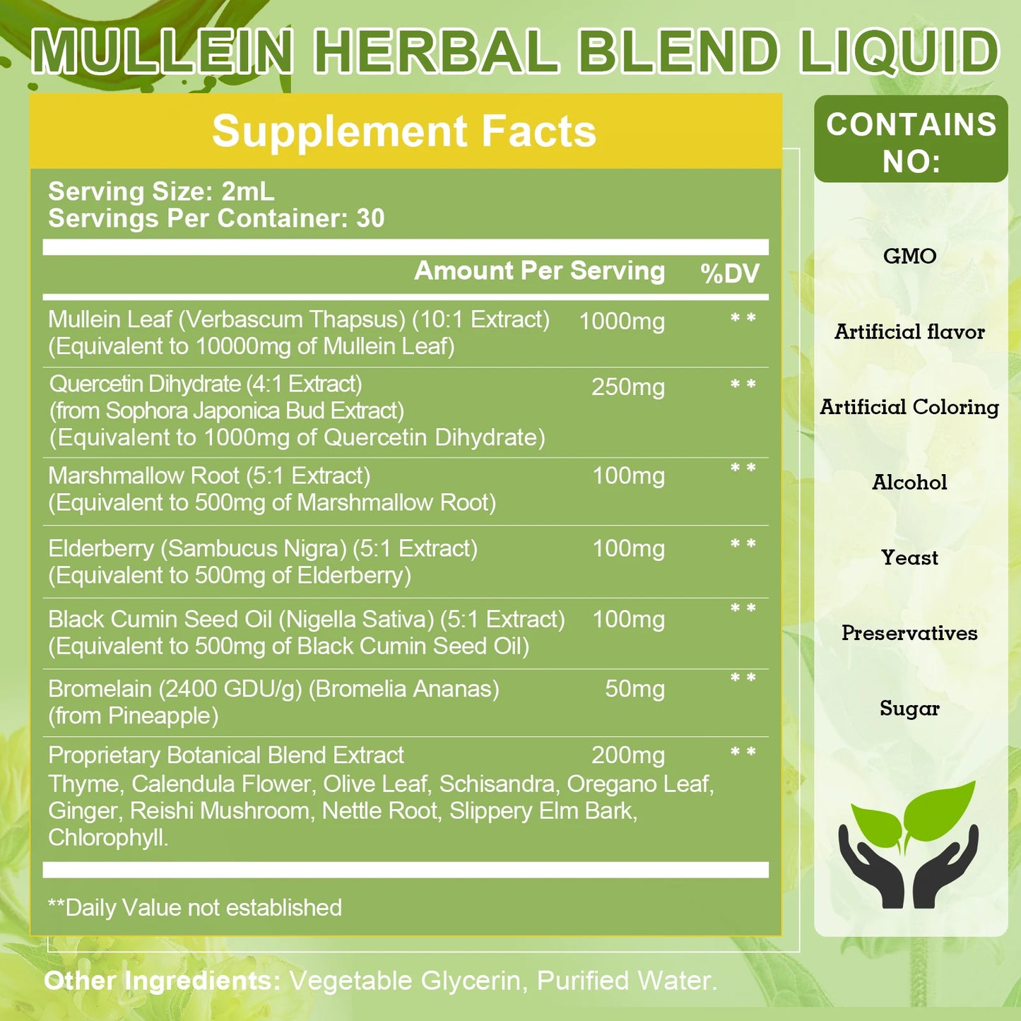 Mullein Drops for Lungs -
Mullein Leaf Extract Supplement -
Lung & Bronchial Cleanse - Respiratory Health Support