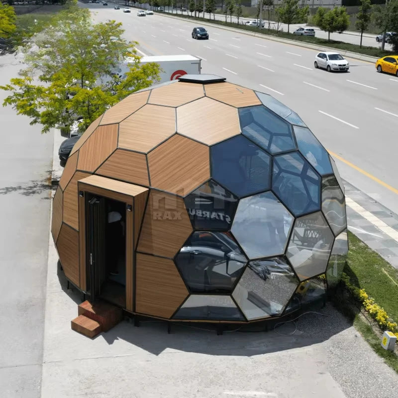 wooden honeycomb glass dome house for luxury hotel tents