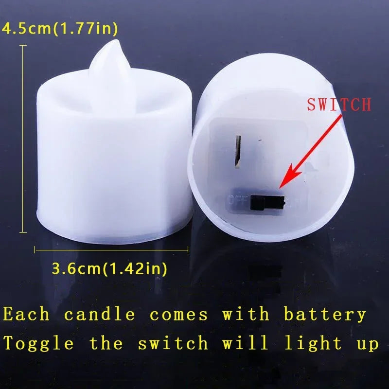 12/24/48Pcs Flameless LED Candles Lights Battery Powered