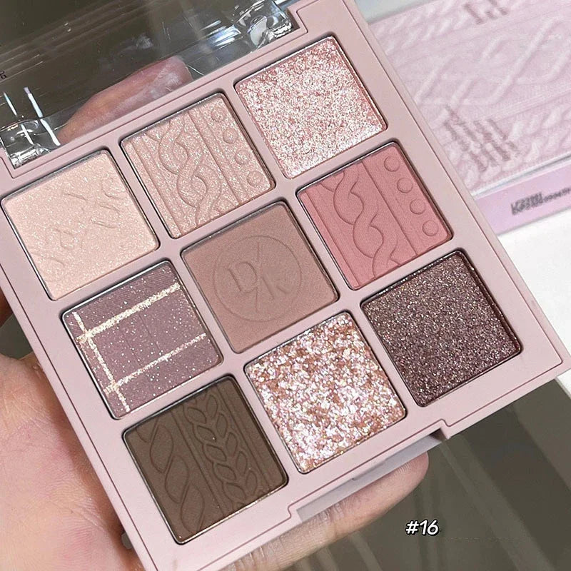 9-Color Eye Shadow Palette Glitter Pearly Eyeshadow Palette Nude