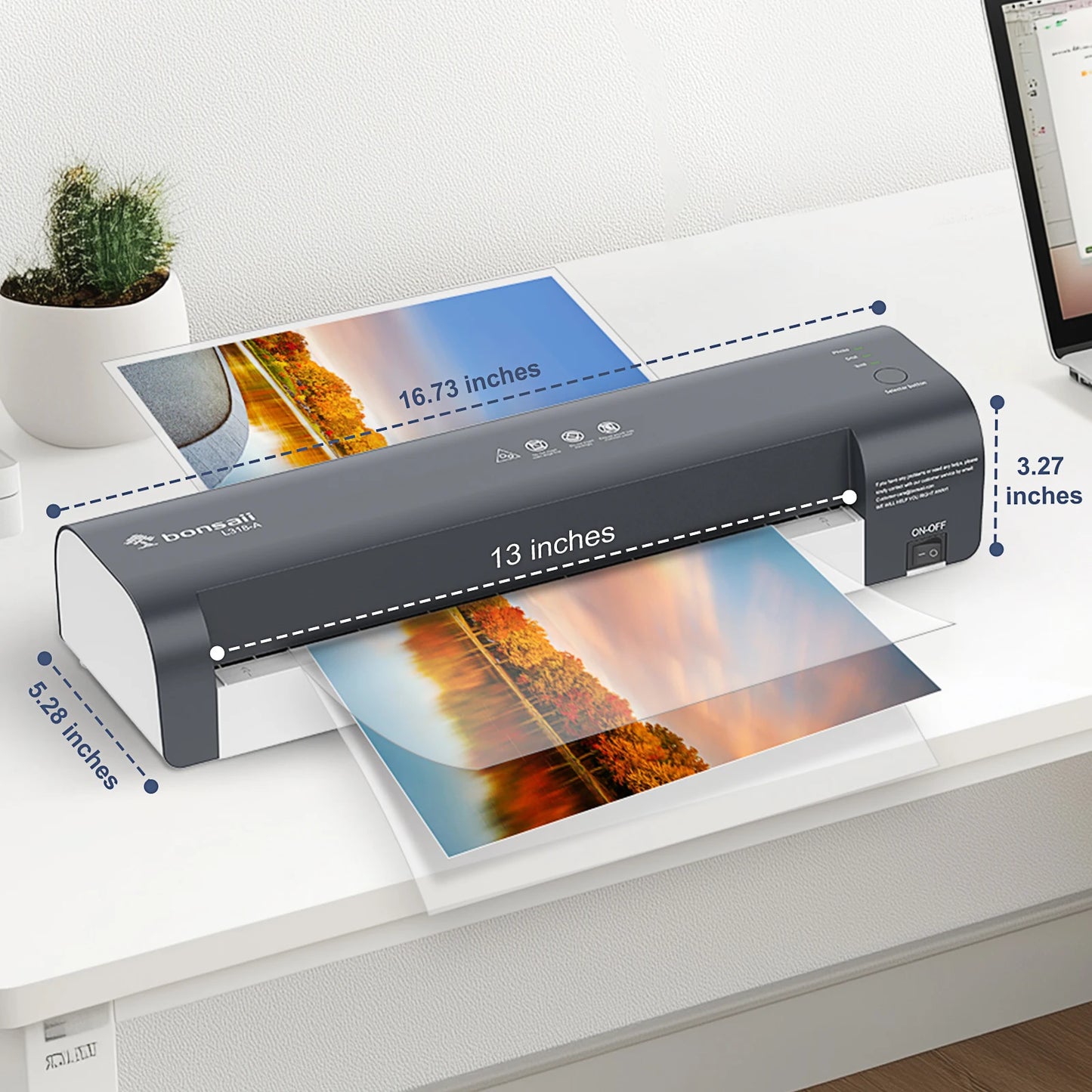 13" Laminator for A3, Smart Temp, Long-Lasting Preservation,
Ideal for Home/Office/Classroom