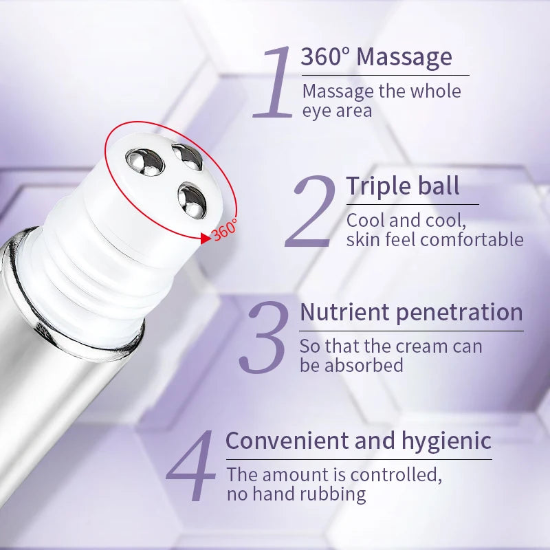 Anti Wrinkle Anti Dark Circle Eye Cream Roller Massager
Moisturizing Eye Bags Anti Aging Hyaluronic Acid Eye Skin Care