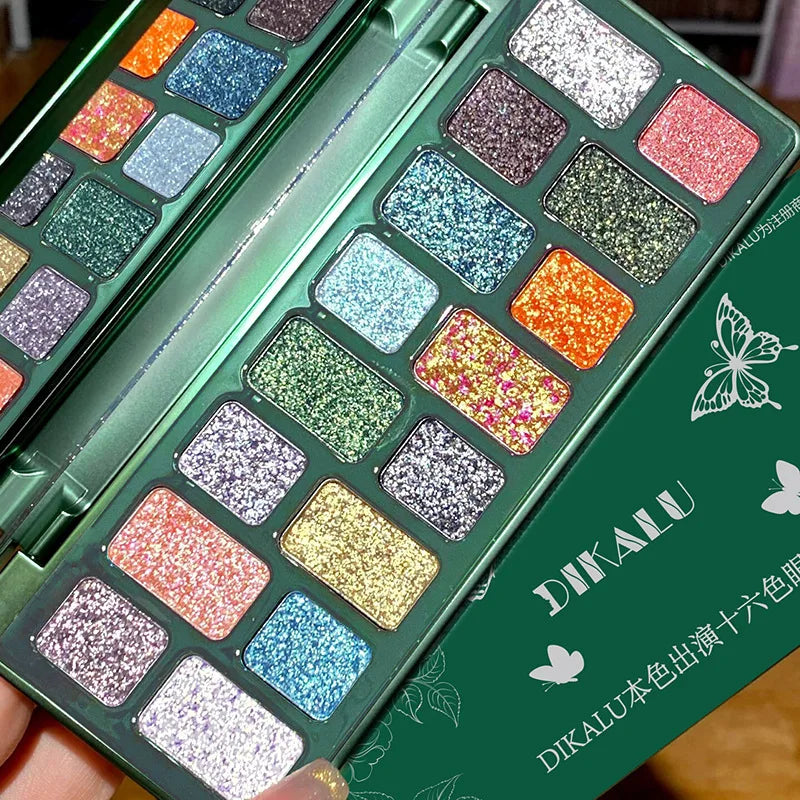 16 Color Green Pearl Eyeshadow Makeup Palette Waterproof
Lasting Diamond Glitter Eyeshadow Sparkling Crystal