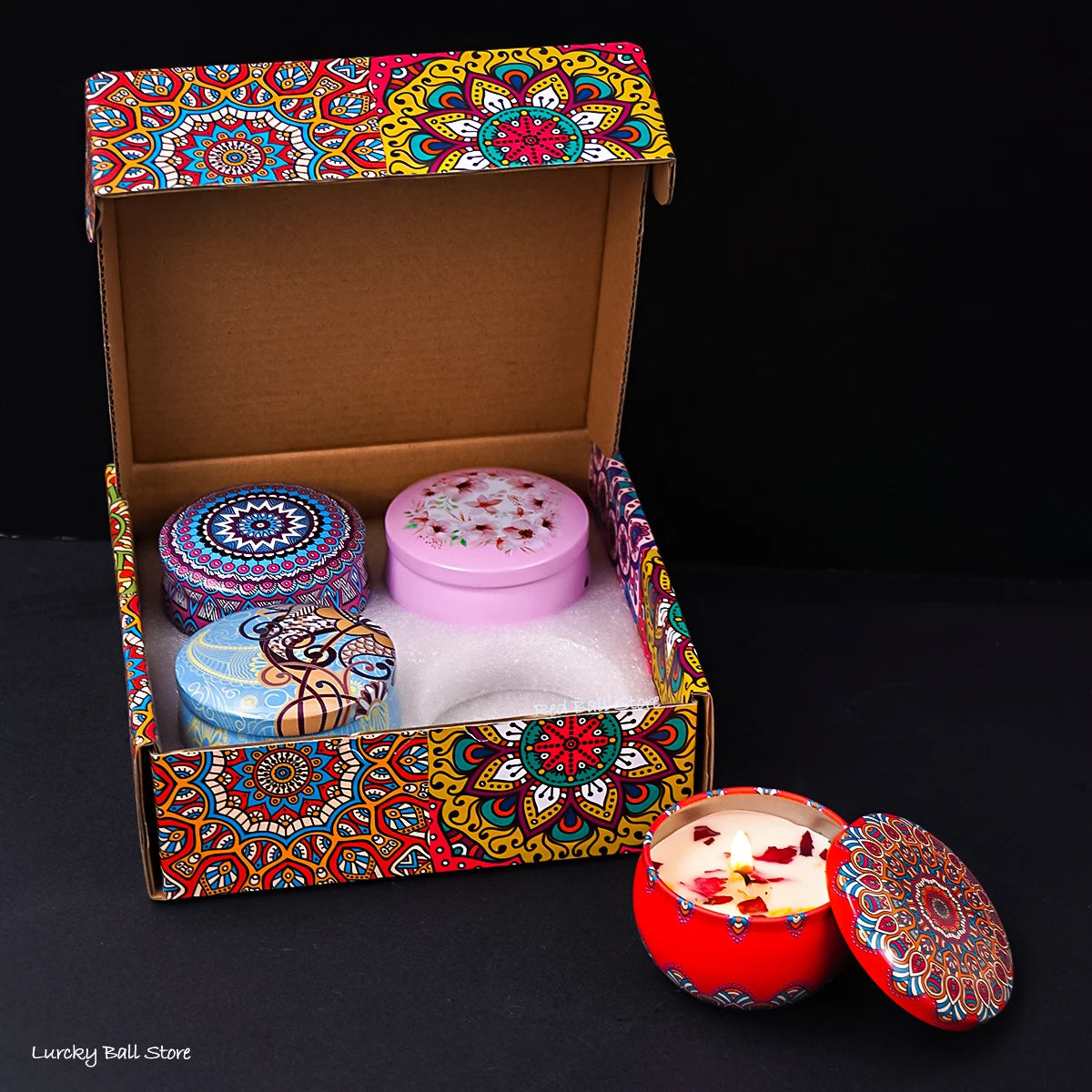 4Pcs/Box Scented Long Lasting Smokeless Fragrance Candle Jar Soy Candles