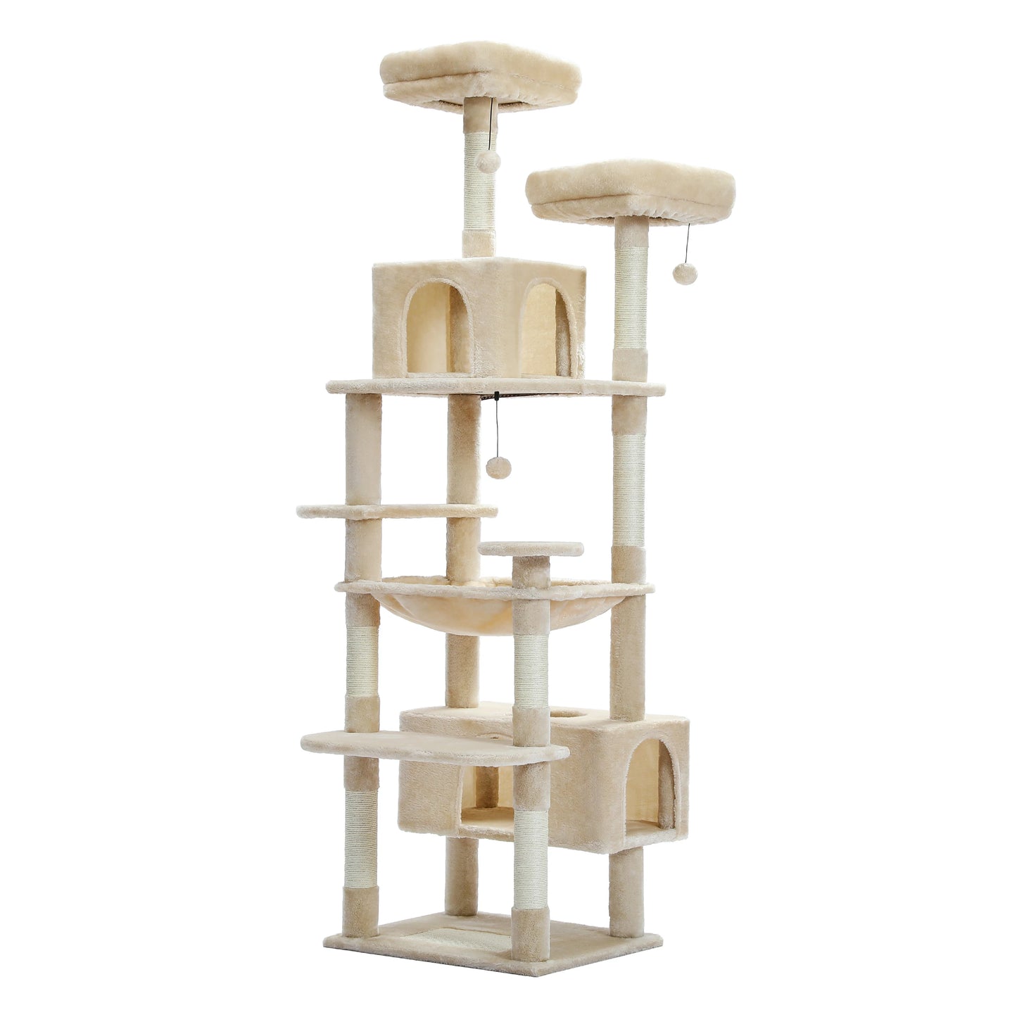 Large Cat Tree Tall Cat Tower for Indoor Cats
Multi-Level Plush Cat Condo with Scratching Posts Scratching Boards Perches Caves