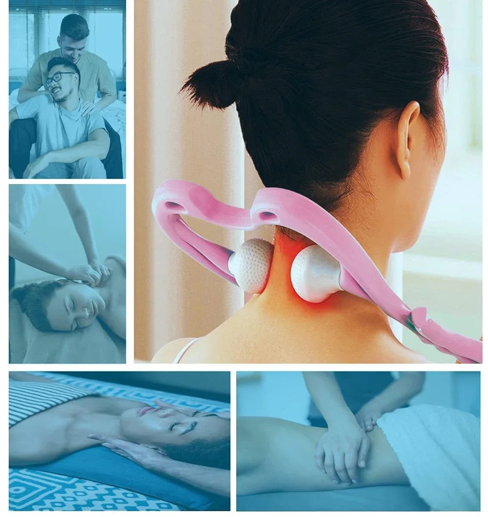 Manual Cervical Massager Clip, Hand-held Neck Shoulder
Shiatsu Trigger Point Massager Roller for Body Relaxation Beauty Health