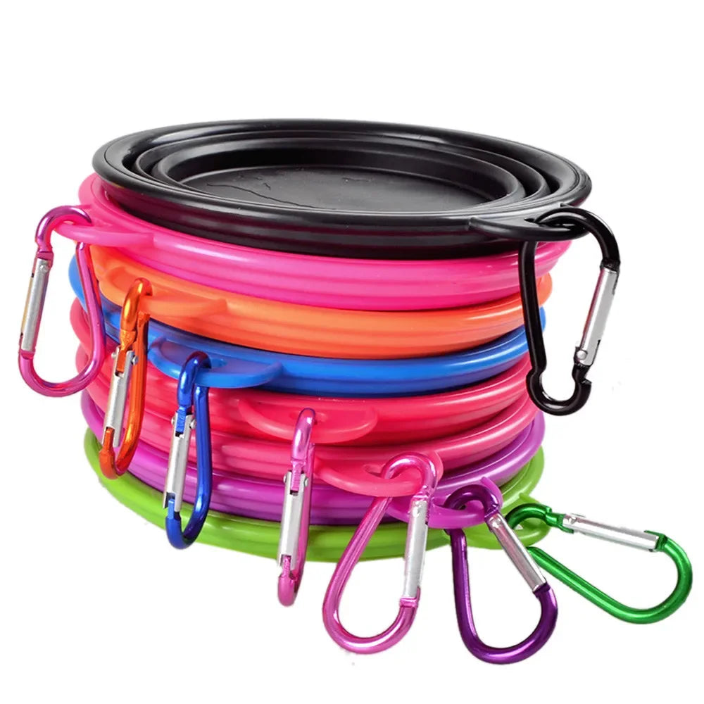 Collapsible Pet Silicone Dog Food Water Bowl Outdoor
Camping Travel Portable Folding Pet Bowl Dishes