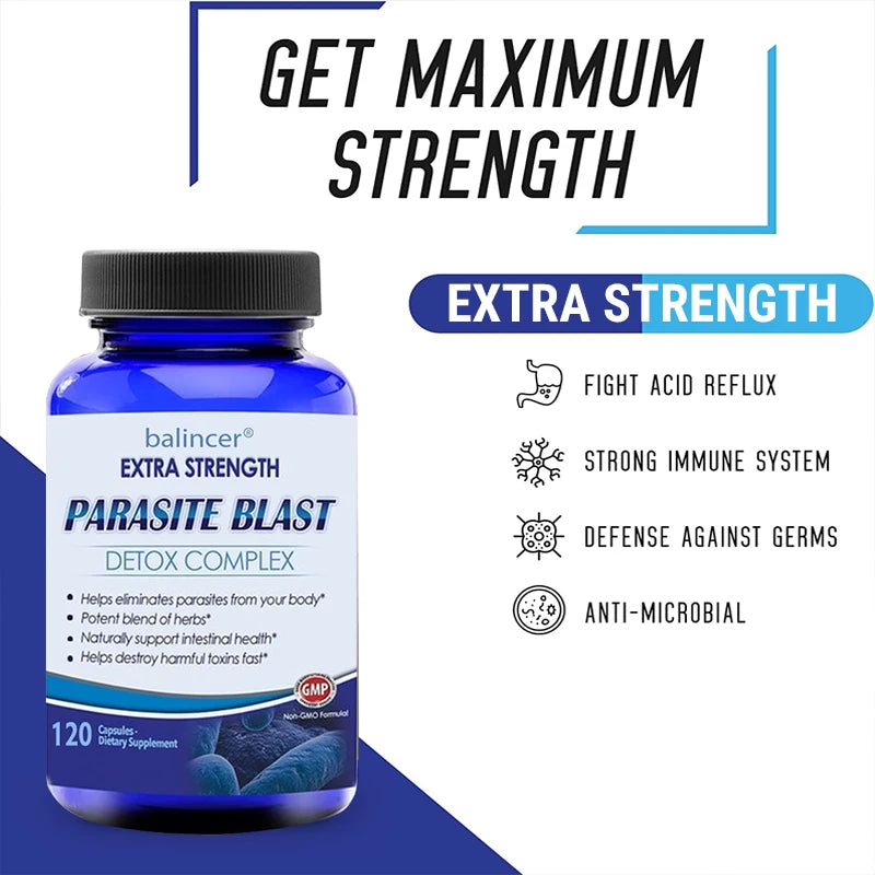 Parasite Cleanse Gut Detox Complex Supports Gut Cleansing -
Removes Parasites From The Body and Helps with Immune Health