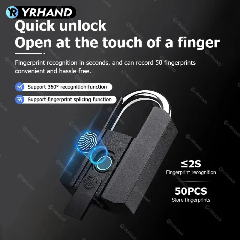 Bluetooth Smart Padlock Fingerprint Lock Keyless Mini Bag with Aleax Google Home Electronic Door Lock